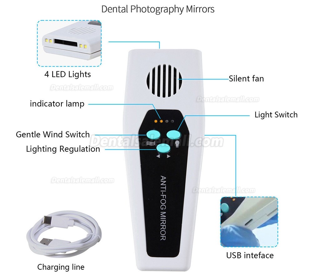 HILAYA Dental Anti-fog Mirror Photography Reflector with 4 Mirrors